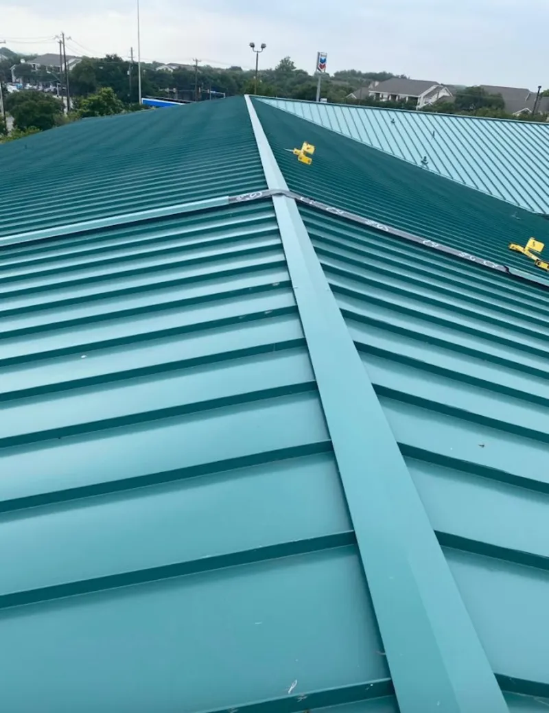 Green commercial metal roof ridge and valley for Metal Roof Repair in York